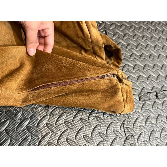 Vintage Jones New York Country Western Genuine Suede Leather Brown Pants size 16 - Picture 5 of 9